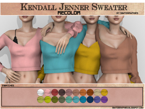  Simtographies: Kendall Jenner Sweater Recolored