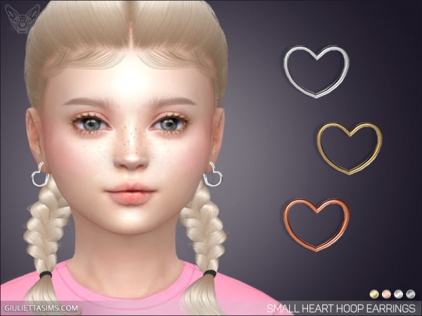  Giulietta Sims: Small Heart Hoop Earrings For Kids