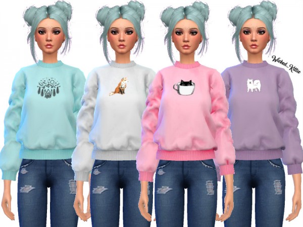  The Sims Resource: Mitzi Sweatshirt  by Wicked Kittie