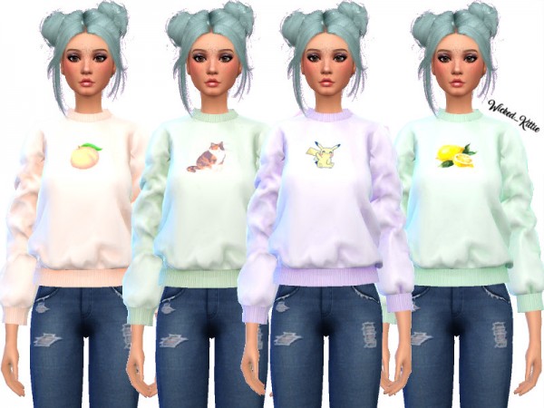  The Sims Resource: Mitzi Sweatshirt  by Wicked Kittie