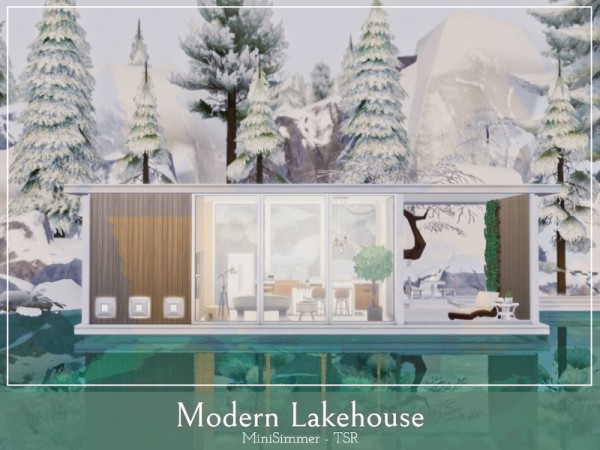  The Sims Resource: Modern Lake house by Mini Simmer
