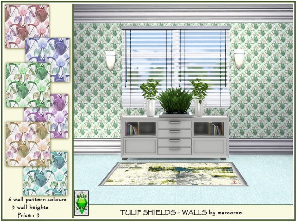  The Sims Resource: Tulip Shields   Walls by marcorse