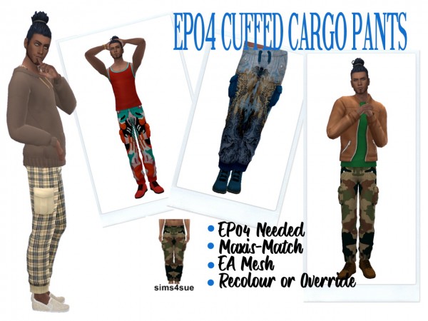  Sims 4 Sue: Cuffed Cargo Pants