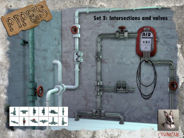  The Sims Resource: Pipes 3: Intersections and Valves by Cyclonesue