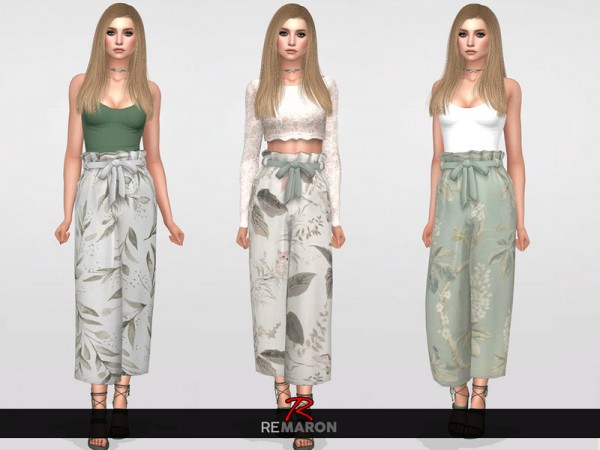 The Sims Resource: Floral Pants 01 for Women by remaron