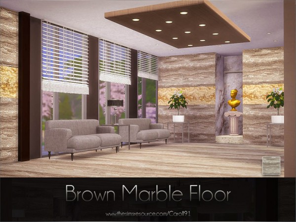  The Sims Resource: Brown Marble Floor by Caroll91
