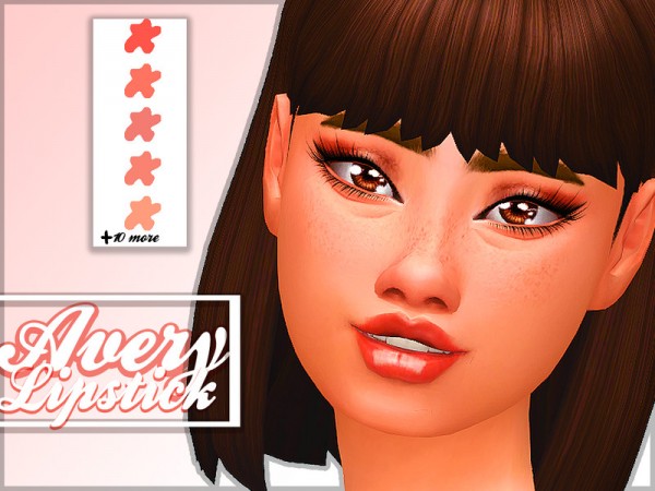 The Sims Resource: Avery Lipstick by Plumbobplums