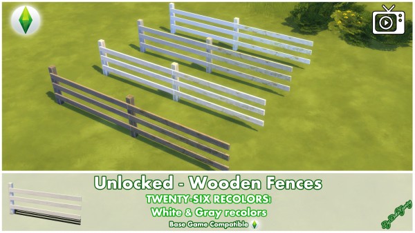  Mod The Sims: Unlocked   Wooden Fences by Bakie