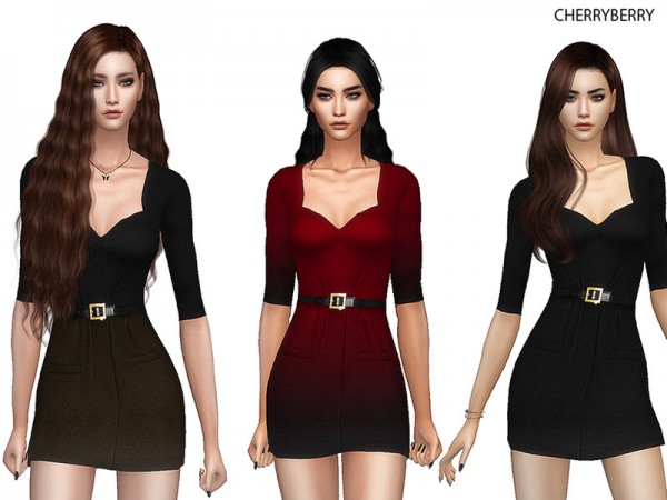  The Sims Resource: Fashionista Dress by CherryBerrySim