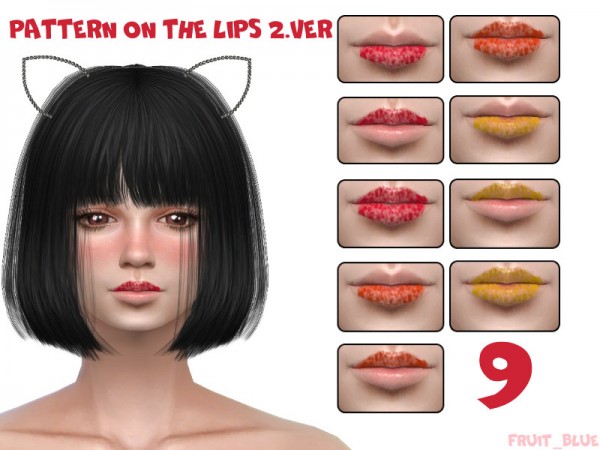  The Sims Resource: Pattern on the lips 2.ver by Fruit Blue