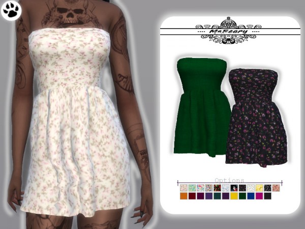  The Sims Resource: Summery Bandeau Dress by MsBeary