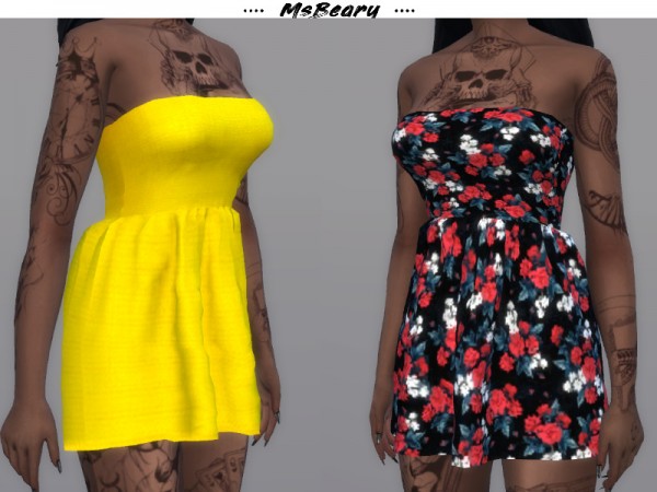  The Sims Resource: Summery Bandeau Dress by MsBeary