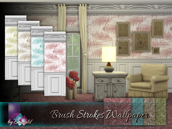  The Sims Resource: Brush Strokes Wallpaper by emerald