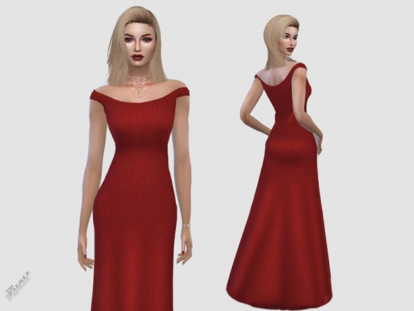  The Sims Resource: Spring Dress Off Shoulders by pizazz