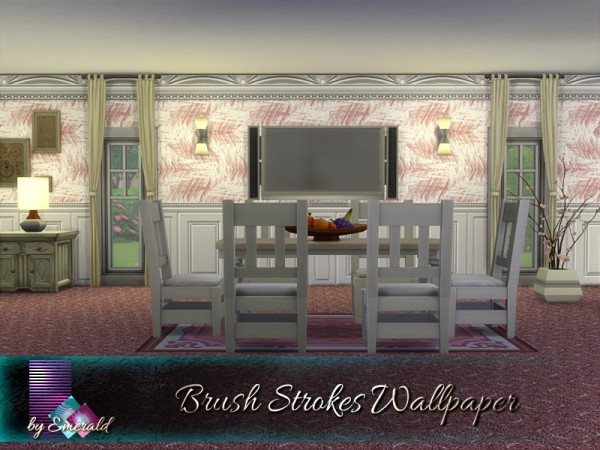  The Sims Resource: Brush Strokes Wallpaper by emerald