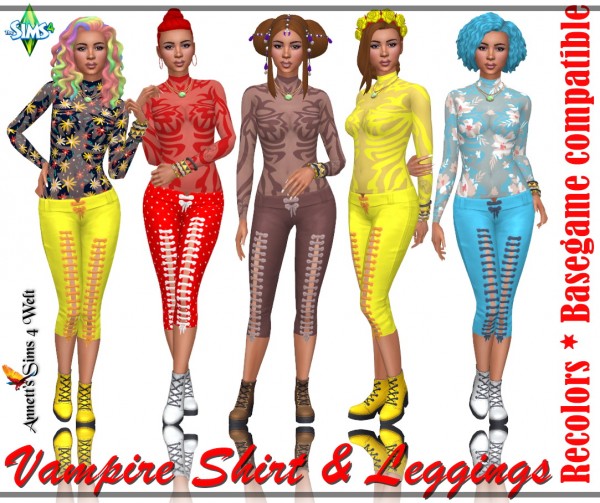  Annett`s Sims 4 Welt: Vampire Shirt and Leggings   Part 1