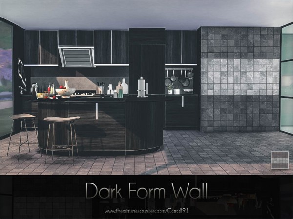  The Sims Resource: Dark Form Wall by Caroll91