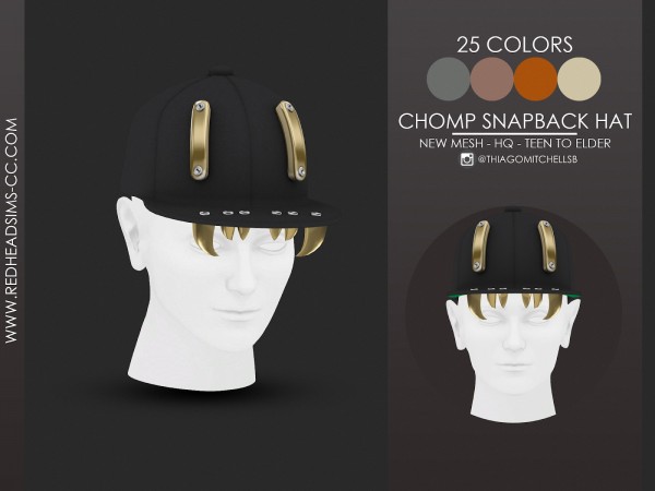  Red Head Sims: Chomp Snapback Hat