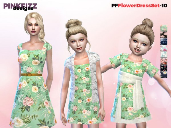  The Sims Resource: Flower Dress Set by Pinkfizzzzz