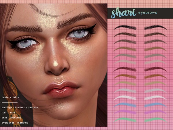  The Sims Resource: Shari Eyebrows by Screaming Mustard