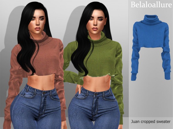  The Sims Resource: Belaloallure Juan cropped sweater by belal1997