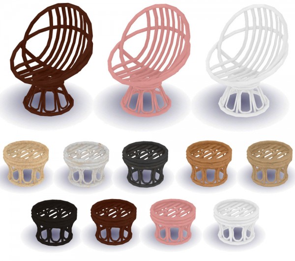  Riekus13: Recolors of Sandy’s Rattan chair and table