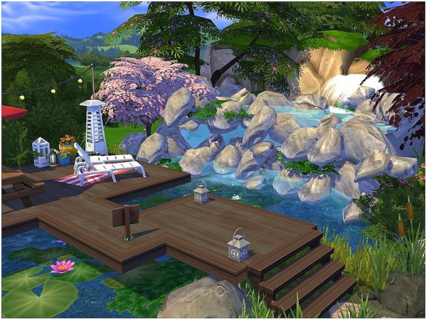  The Sims Resource: WaterFall Cabin by lotsbymanal