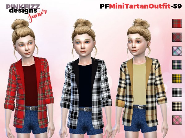  The Sims Resource: Mini Tartan Outfit   PF59 by Pinkfizzzzz