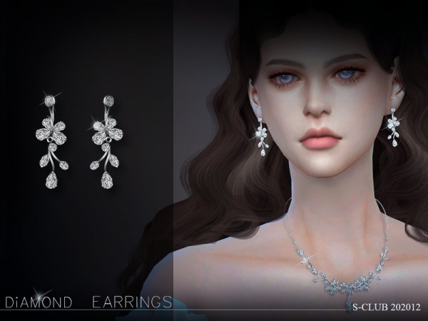  The Sims Resource: LL Earrings 202012 by S Club