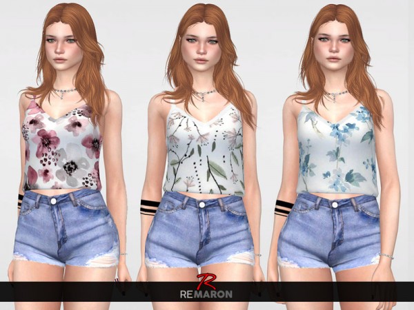  The Sims Resource: Floral Top for Women 02 by remaron