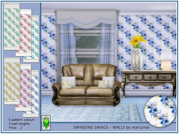  The Sims Resource: Swinging Swags Walls by marcorse