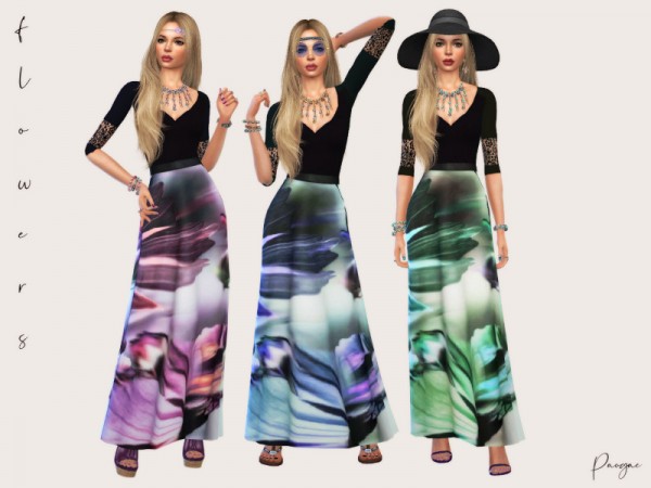  The Sims Resource: Flowers Dress by Paogae
