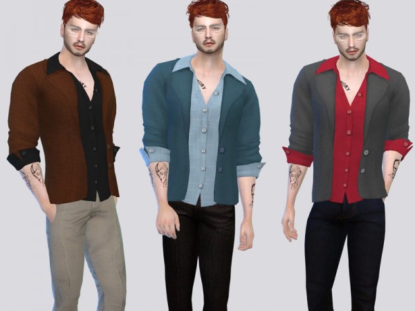 The Sims Resource: Sloppy Prep Shirt by McLayneSims • Sims 4 Downloads