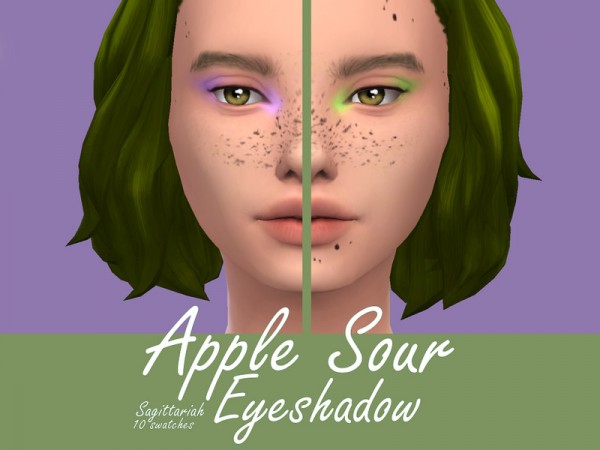  The Sims Resource: Apple Sour Eyeshadow by Sagittariah
