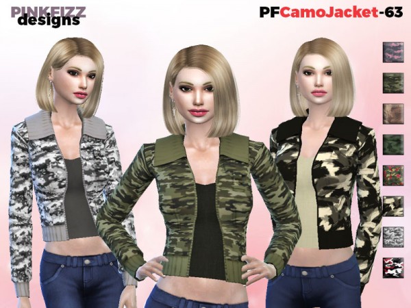  The Sims Resource: CamoJacket   PF63 by Pinkfizzzzz