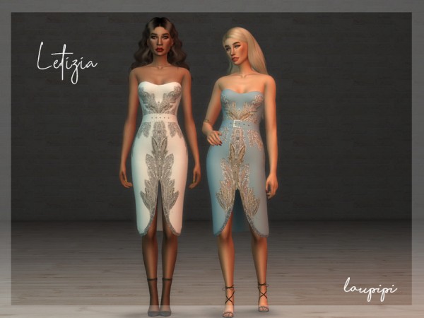  The Sims Resource: Letizia Dress by Laupipi
