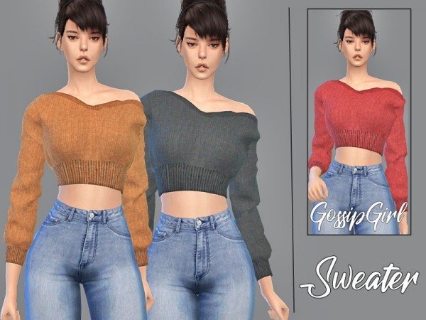  The Sims Resource: Sweater V4 by GossipGirl S4