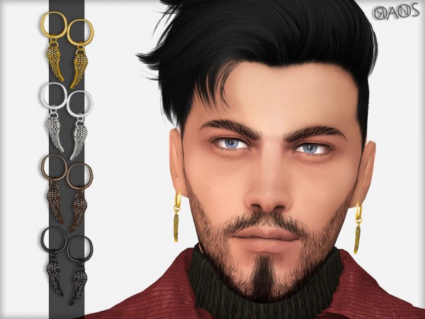  The Sims Resource: Wing Earrings by OranosTR