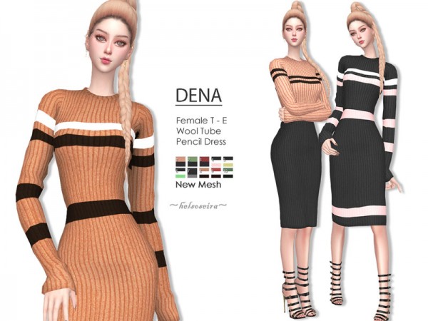  The Sims Resource: DENA   Pencil Dress by Helsoseira