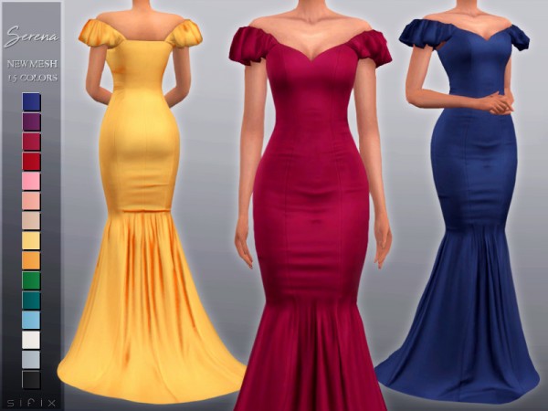  The Sims Resource: Serena Dress by Sifix