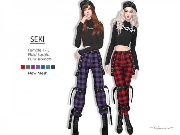  The Sims Resource: SEKI   Plaid Cargo Pants by Helsoseira