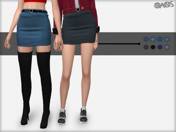  The Sims Resource: Denim Skirt With Belt by OranosTR