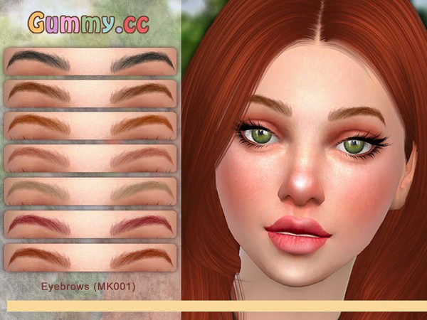  The Sims Resource: Eyebrows MK001 by Gummy.cc
