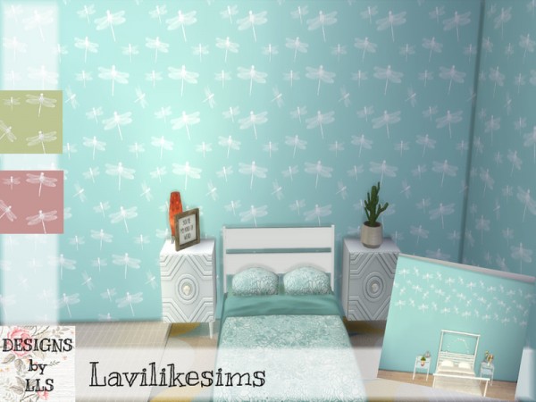  The Sims Resource: Dragon Fly Walls by lavilikesims