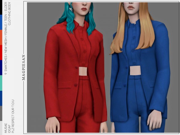  The Sims Resource: Colorful Suits by magpiesan