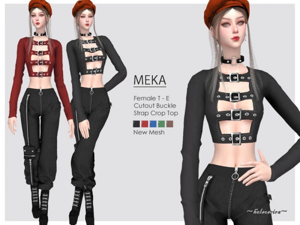  The Sims Resource: MEKA   Cut Out Top by Helsoseira