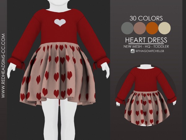  Red Head Sims: Heart Dress