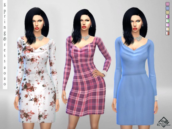  The Sims Resource: Spring Dress 2020 by Devirose