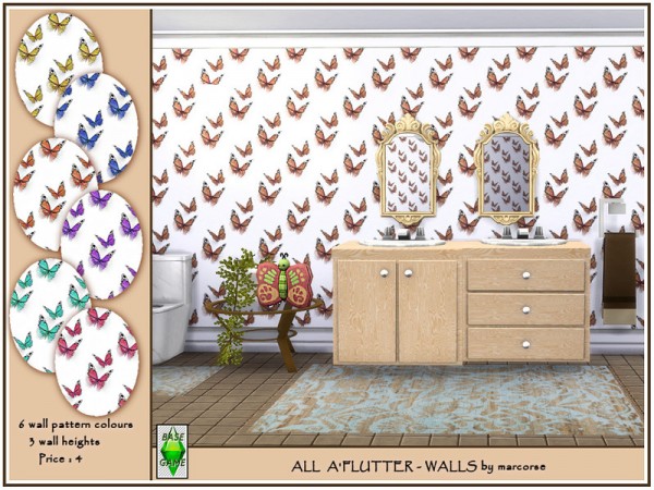  The Sims Resource: All aFlutter Walls by marcorse