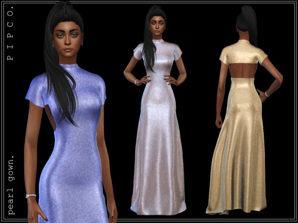  The Sims Resource: Pearl gown by Pipco
